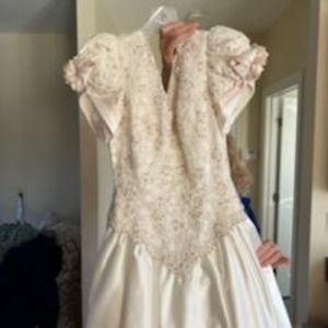 Wedding gown and veil